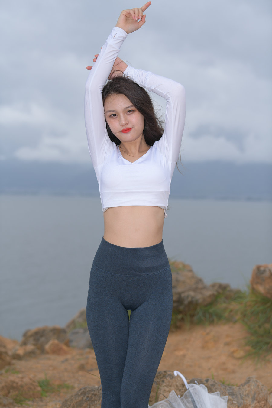 图片[2]-深蓝色瑜伽裤甜美女孩 J1320 514P2V-17.5GB-学姐图库