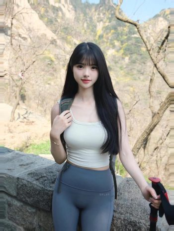图片[9]-爱爬山的瑜伽裤MM，太甜美了！~-学姐图库