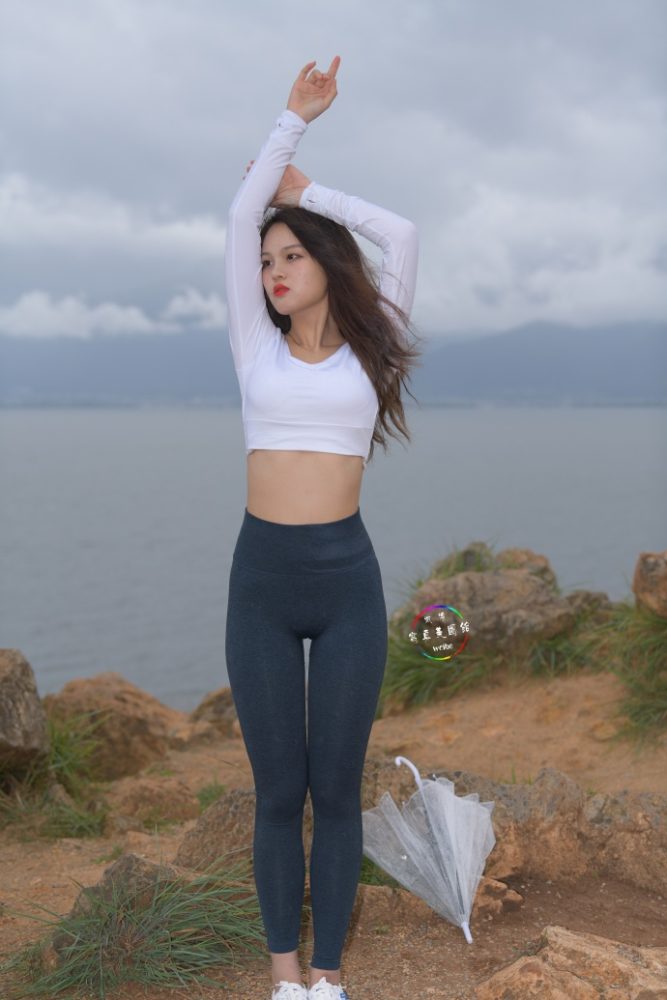 深蓝色瑜伽裤甜美女孩 J1320 514P2V-17.5GB-学姐图库