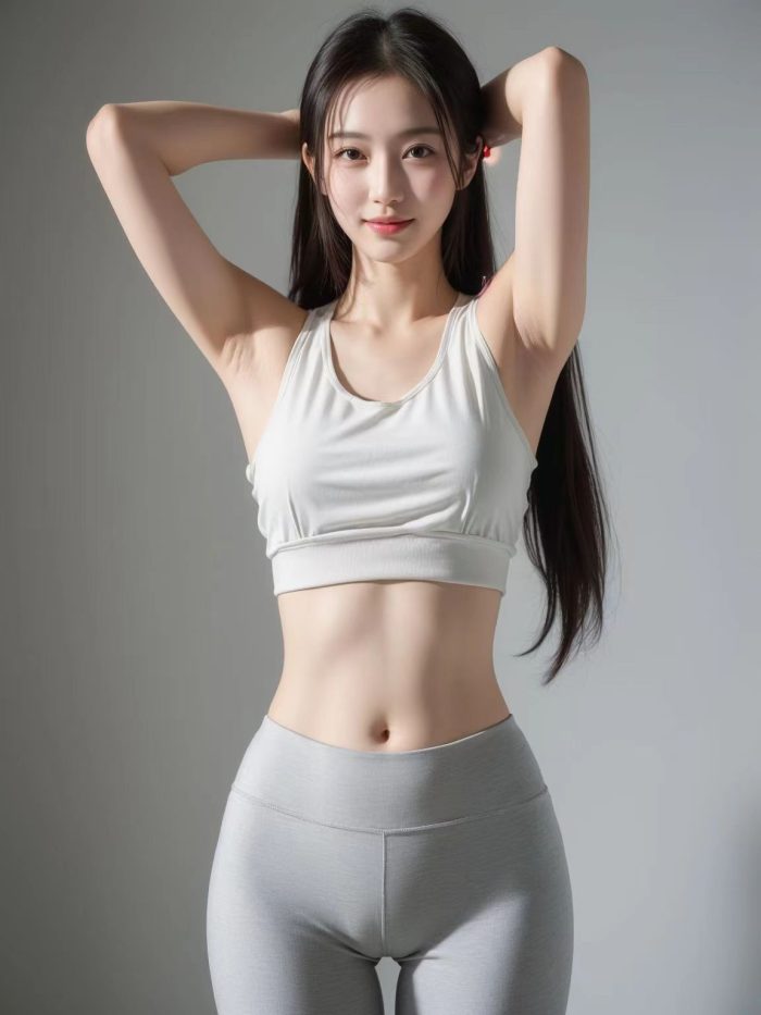AI瑜伽裤清纯妹子系列图-学姐图库